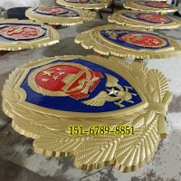 消防徽标制作销售 铝合金铸造立体消防徽章订做大型消防徽章
