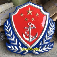 大型悬挂式海警徽章订做 金属立体徽标海警标志加工制作