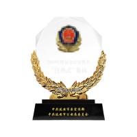警员退休离休纪念品制作厂家 一级警员表彰奖牌 退休纪念摆件